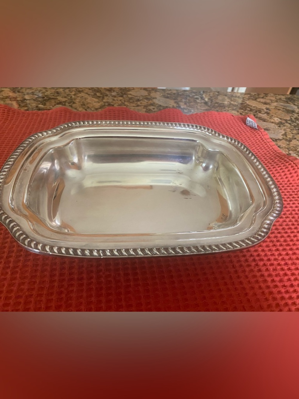 Silver Plated Serving Bowl - Classic Rope Edge Vintage